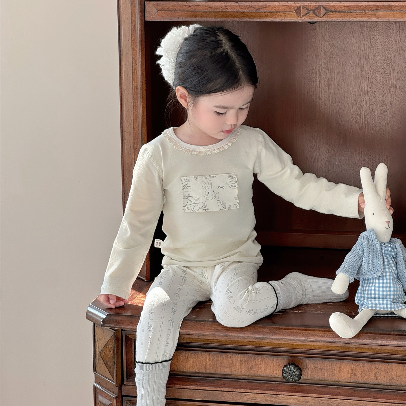 2026 Model Xiaoyu Luoluo & Lvboer In-Stock A-Class Skin-Friendly Lycra Cotton Home Wear Children's Autumn Clothing Set