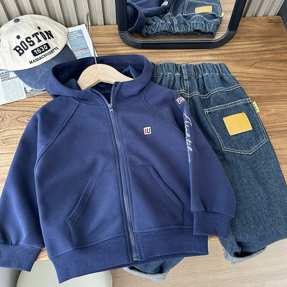 Children's autumn jacket, knitted sports hoody for boys with zipper, for teenagers, with a zipper 3