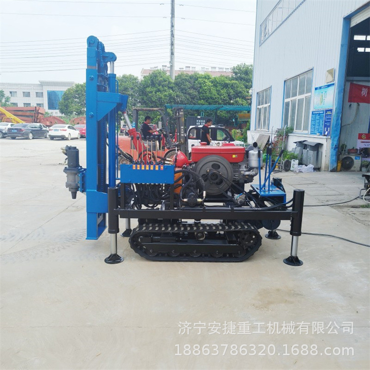 小型便携式光伏打桩机 分布式庭院光伏地钉钻机 橡胶履带潜孔钻机