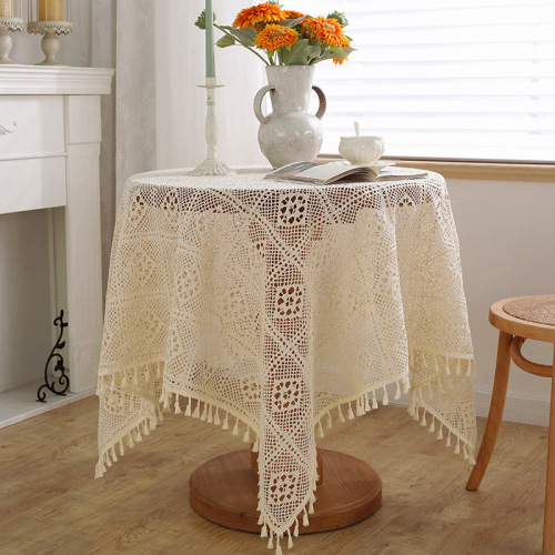 American pastoral crochet cover tablecloth woven tablecloth hollow tablecloth tablecloth piano towel photography prop tablecloth