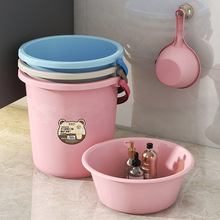 塑料水桶手提加厚洗衣桶家用多功能储水桶圆形桶宿舍洗衣桶装水桶