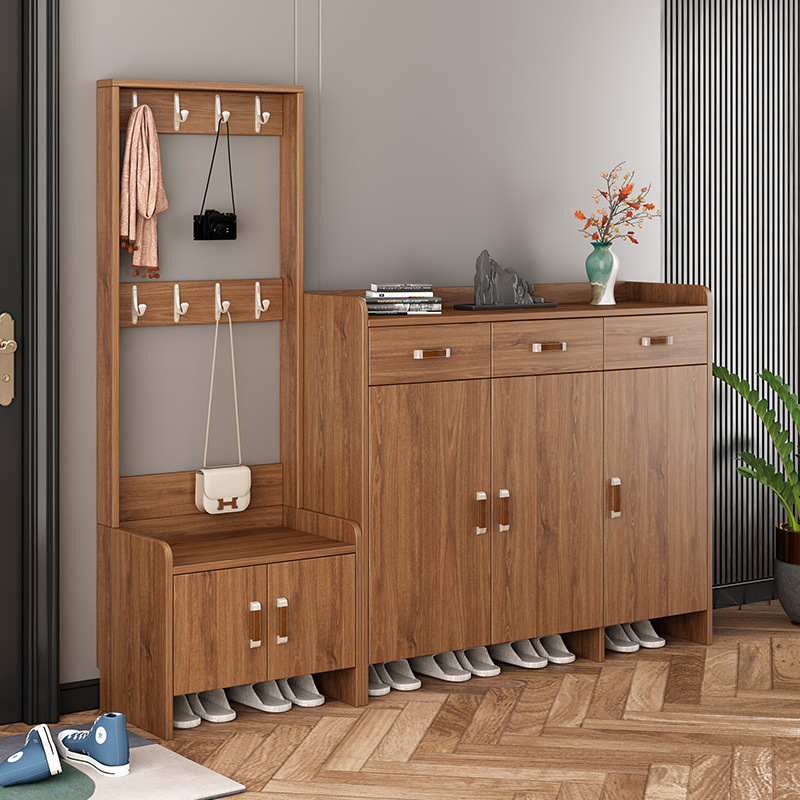 Shoe Cabinet for Home Entrance Foyer Storage Cabinet, Large Capacity, Extra-Large Entryway Shoe Rack, Wall-Mounted Entryway Cabinet, Coat Rack