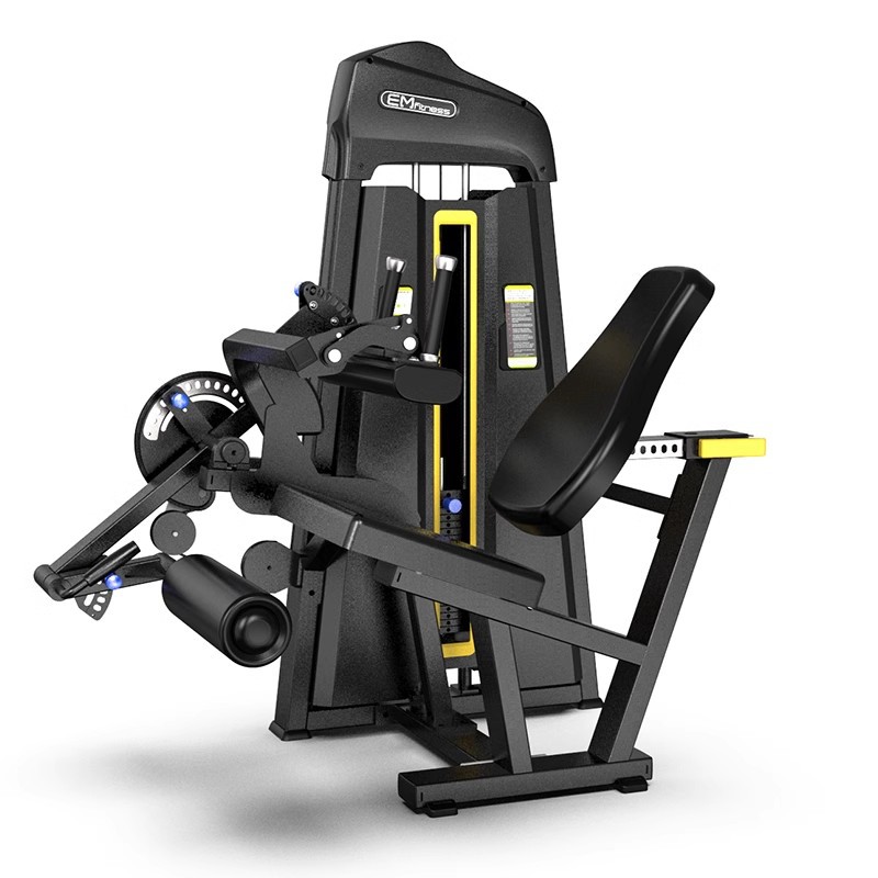gimnasio comercial sentado pierna flexión y extensión entrenador músculo de pierna flexión