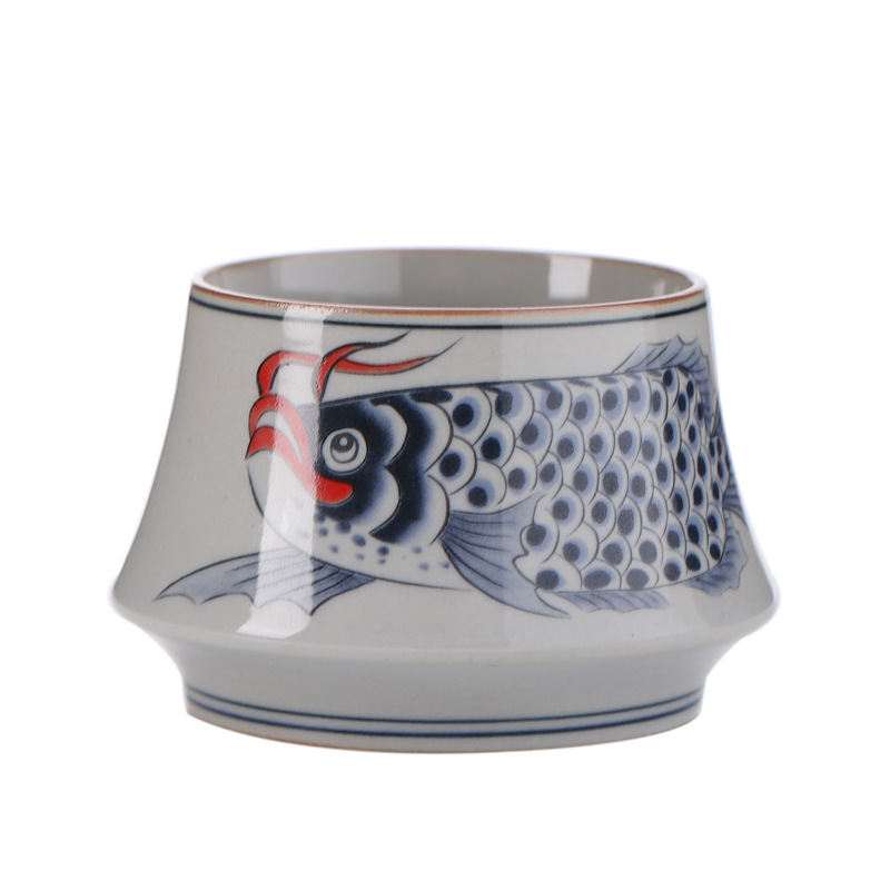 Taza de cerámica retrógrada de color azul taza de hogar taza de bebida taza personal de gran capacidad taza de té cocinada horno taza de té