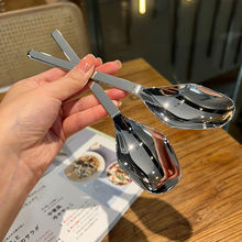 不锈钢主餐更八角勺子吃饭勺西餐勺高颜值平头方头网红ins咖啡勺