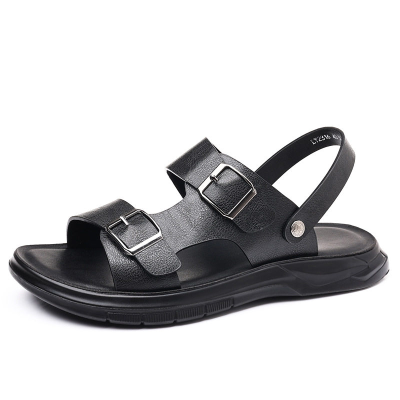 Dép sandal nam quai ngang hở ngón đế mềm hai kiểu mang, đi biển và dạo phố — CS2316 màu kaki, CS2316 màu nâu, CS2316 màu đen
