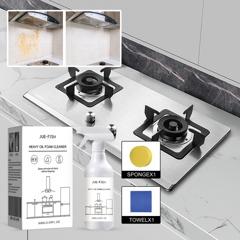 JUE-FISH wash basin heavy oil stain foam cleaner kitchen stove range hood oil stain removal