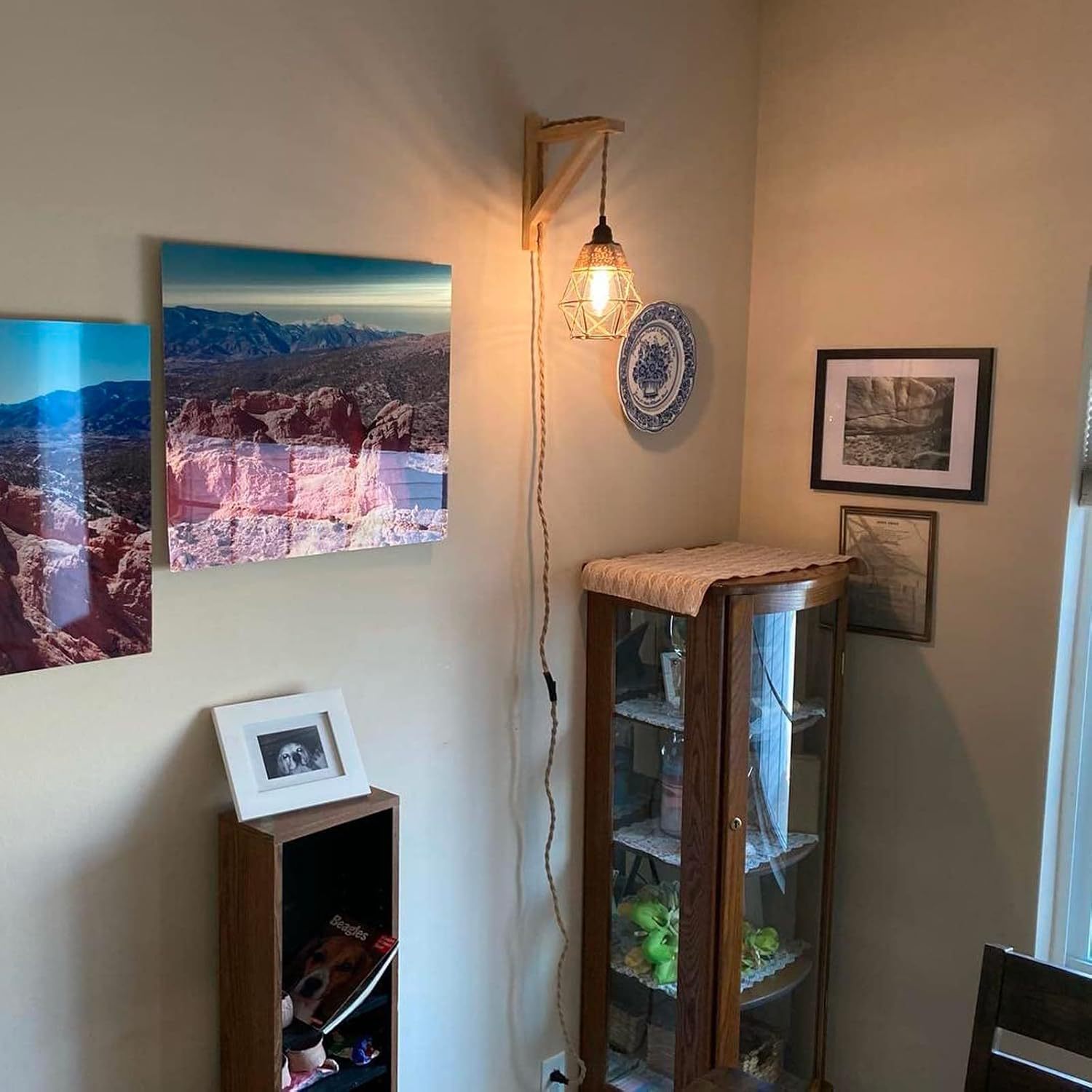 Explosiones transfronterizas dedicadas a lámparas de Zhongshan estilo retro industrial americano de hierro artesanal interruptor de cable de cáñamo enchufe lámpara de pared