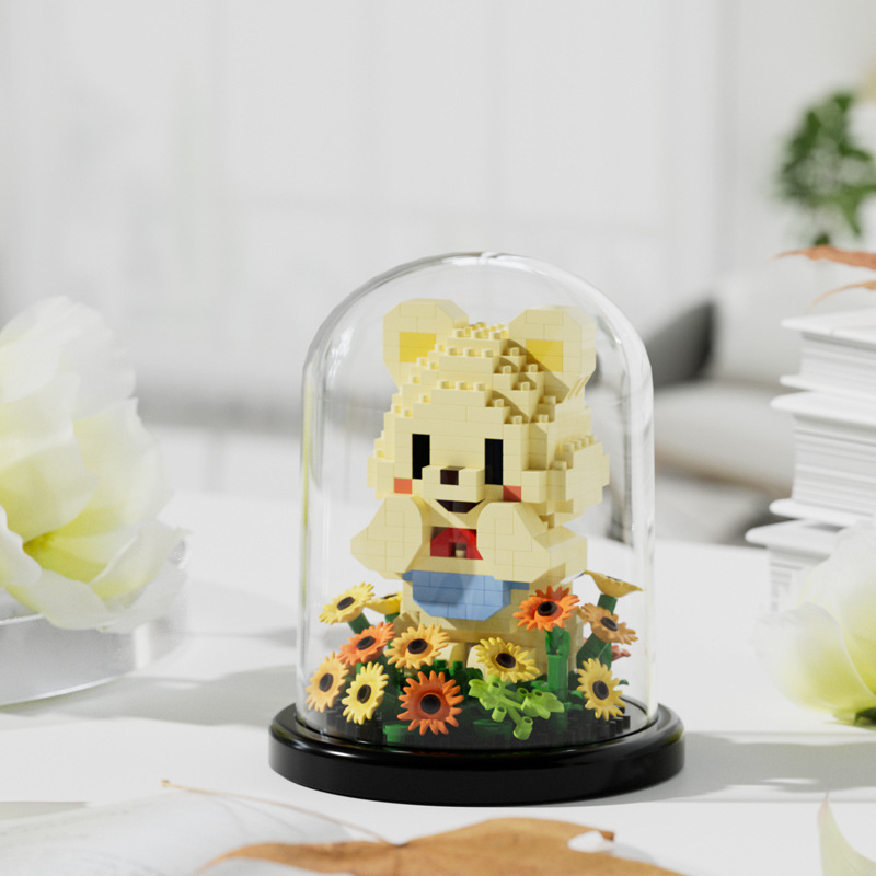 Compatible con Lego en maceta, bloque de construcción inmortal, ramo, girasol, clavel, decoración de mesa, juguetes para niñas ensamblados para niños