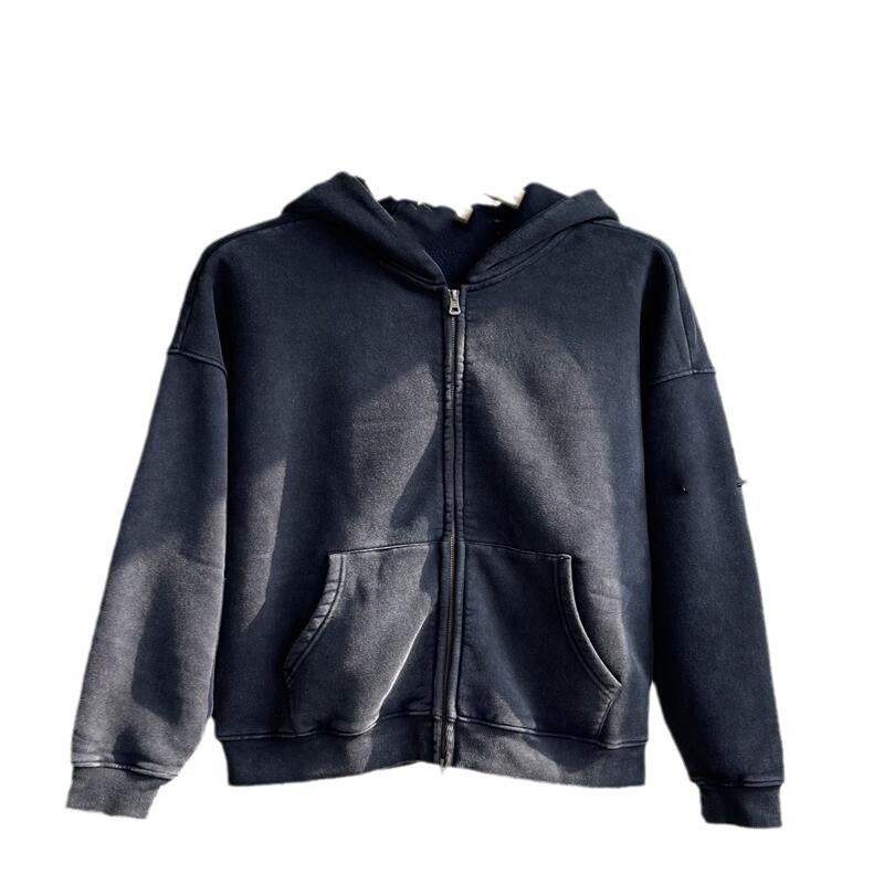 24SS invierno velvet brazalete chaqueta otoño invierno más vello nuevo chaqueta deportiva con cremallera encapuchada