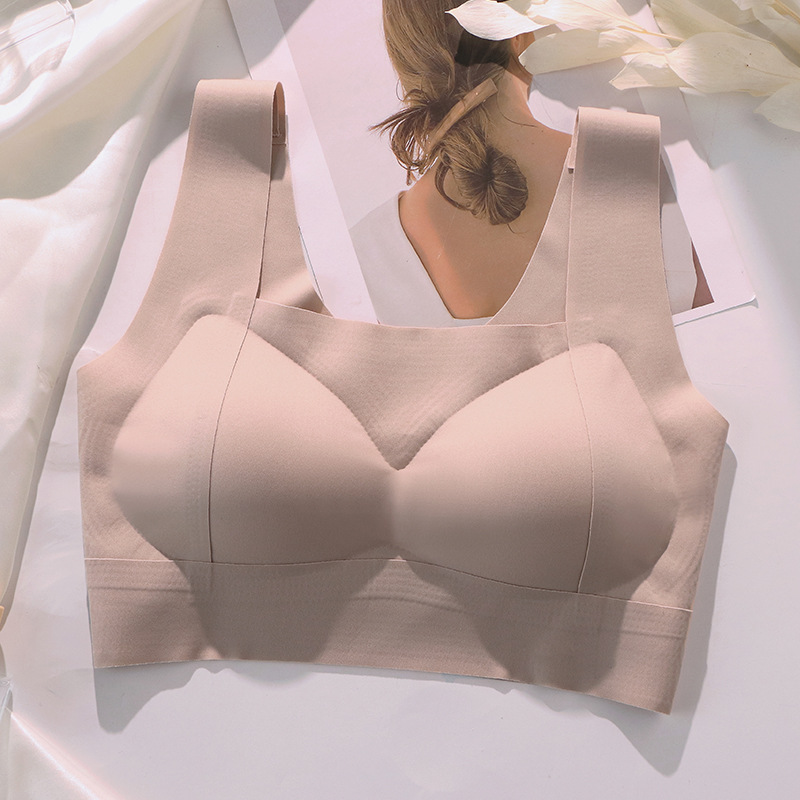 Seamless belleza espalda push-up ropa interior pecho-recogida fija de una sola pieza Sujetador deportivo chaleco-estilo inalámbrico sueño sujetador