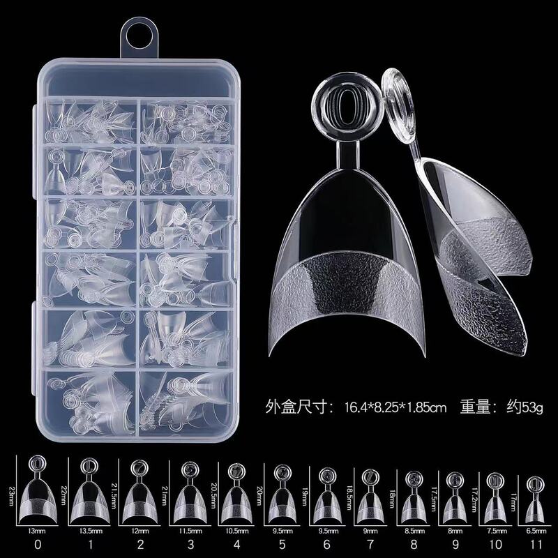 Cross-border New French Pointed Crescent Armor with Handle Half Sticker Scrub Armor Transparent Folded Traceless Half Scrub Almond Armor Cross-border New French Pointed Crescent Armor with Handle Half Sticker Scrub Armor Transparent Folded Traceless Half Scrub Almond Armor