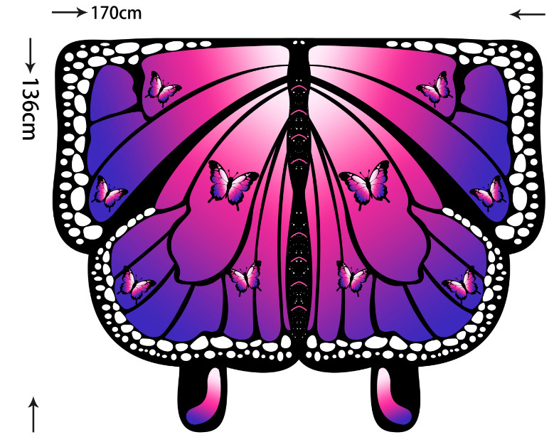 Capas de mariposa comercio exterior transfronterizo capas de mariposa Halloween decoración de danza colorida alas de mariposa al por mayor