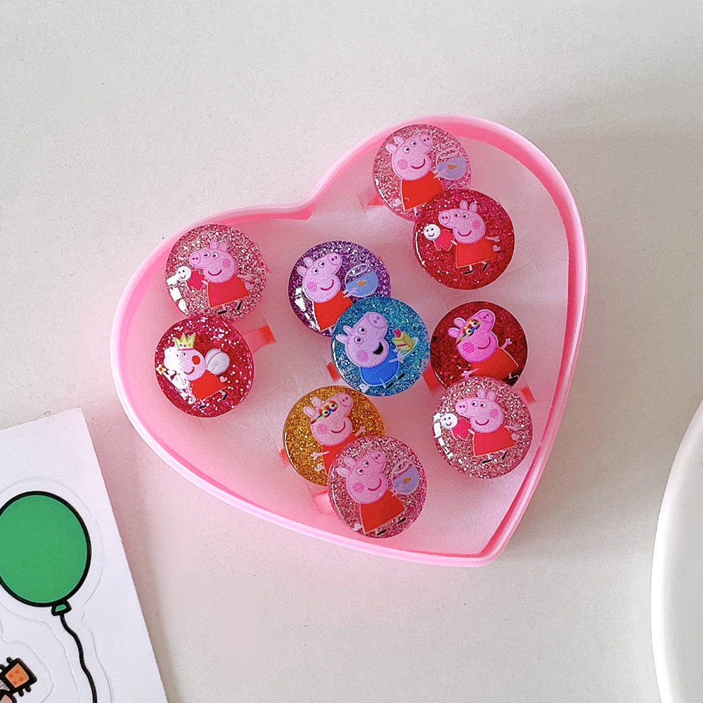 Nuevo anillo para niños sirena anillo para niños una caja de anillos de joyas para niñas juego de juguetes para niñas