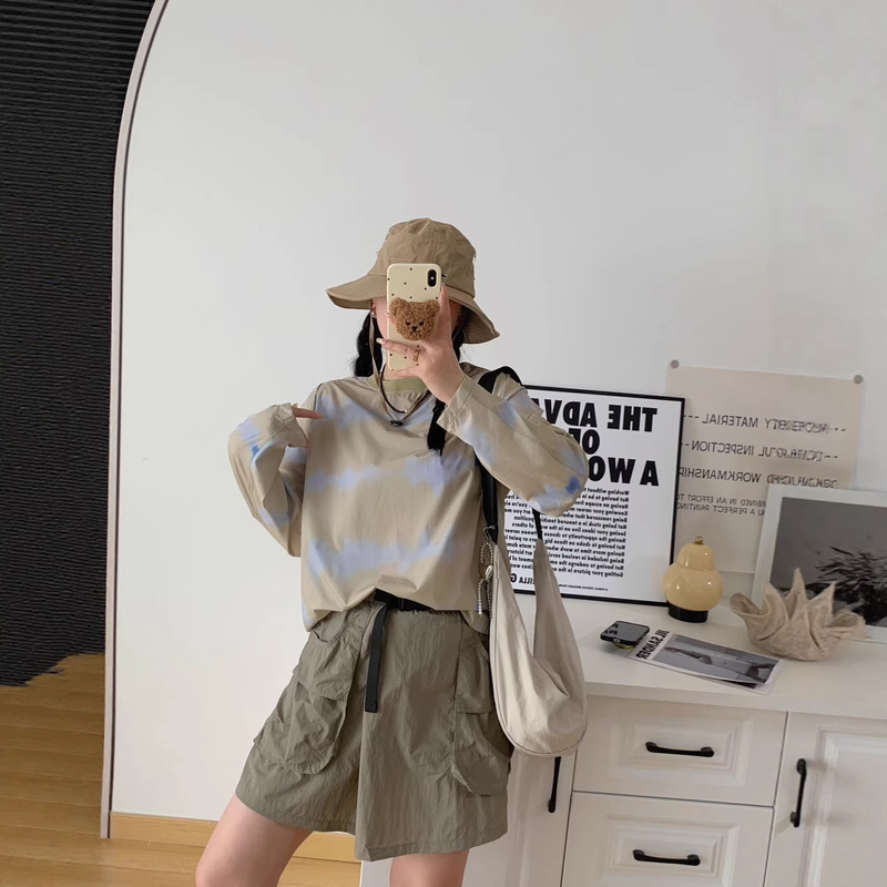 Tie-Dye Long-Sleeved 25 Autum New Product Sujia Sports and Leisure Tie-Dye Sunscreen Three-Color Tie-Dye Quick-Drying Long-Sleeved Women