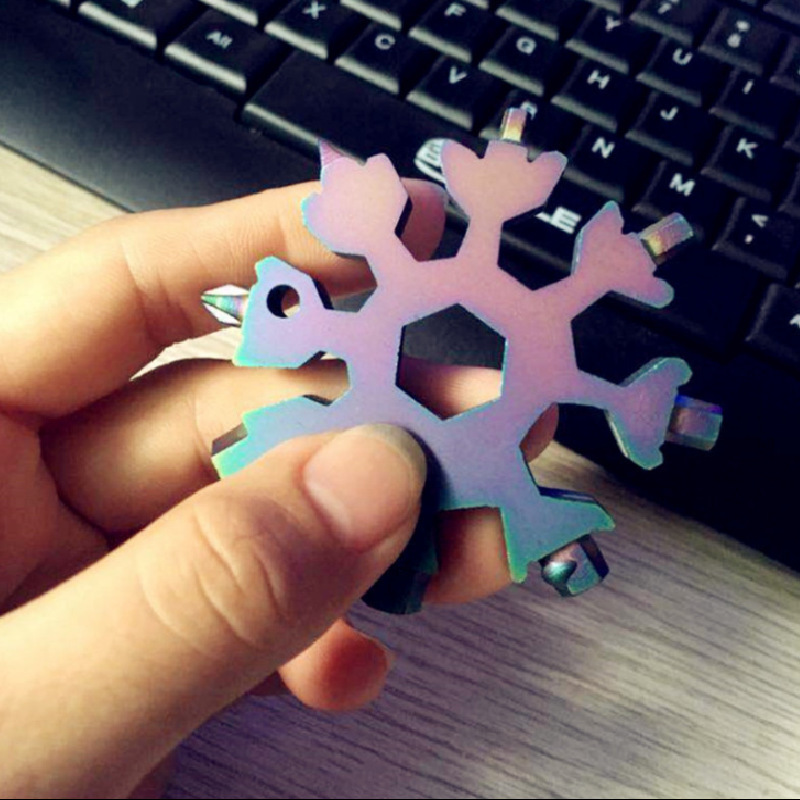 Llave de copo de nieve hexagonal llave multifunción al aire libre portátil 18 en uno llave de aleación octogonal
