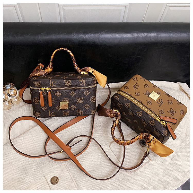 Borsa transfrontaliera, trama alla moda, popolare borsa a tracolla da donna, borsa con stampa retrò, versatile borsa cosmetica in stile coreano per donna_voghion.com