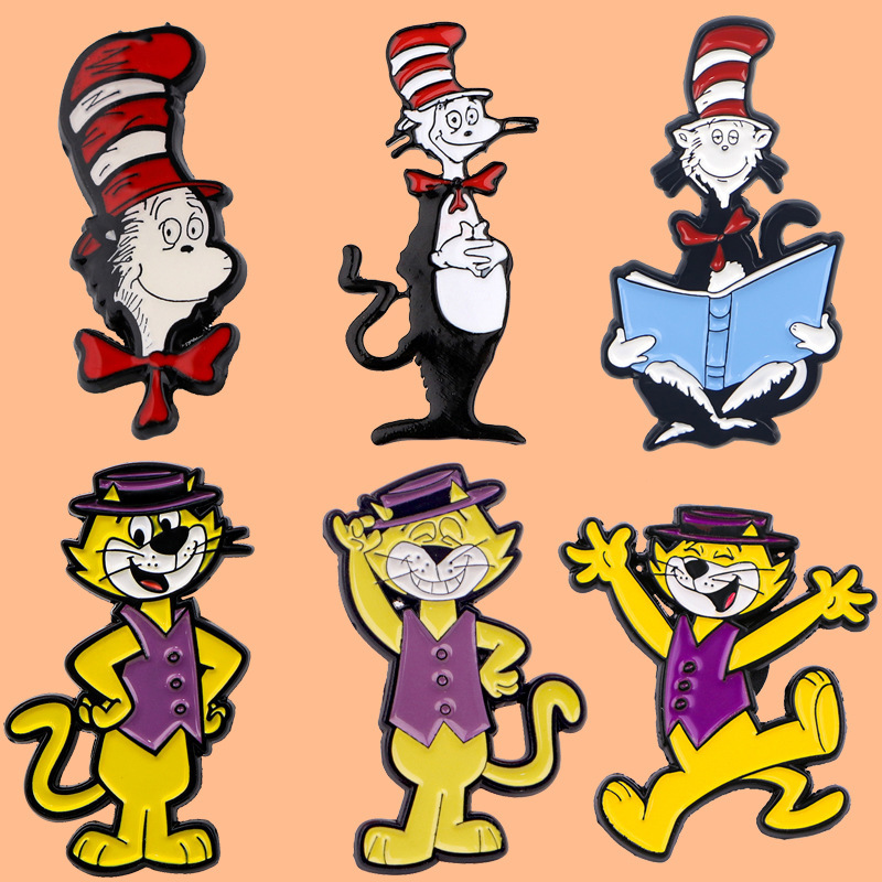 Cartoon Doctor Wearing a Hat Cat Animation Anime Brooch Badge Clothing Backpack Metal Cross-Border Foreign Trade Accessories