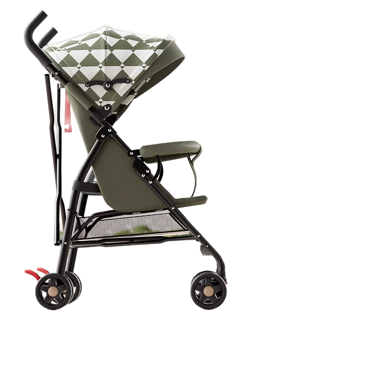 Carrinche de bebé ligero y plegable simple, carro de paraguas para niños pequeños, viajes de verano para niños pequeños.
