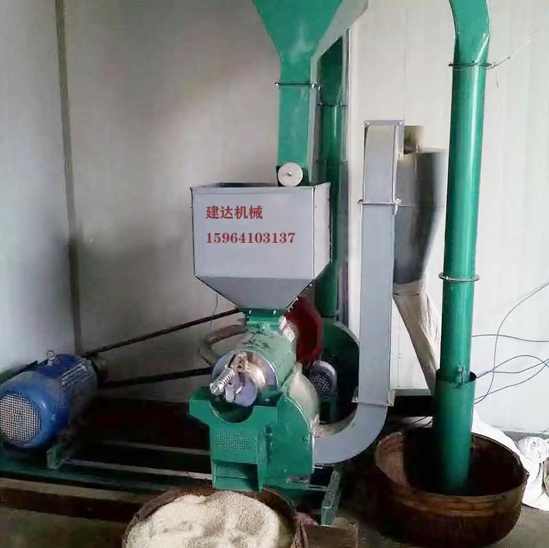 自动脱壳稻谷打米机新型双风道铁辊米机水稻谷子去皮碾米机建达