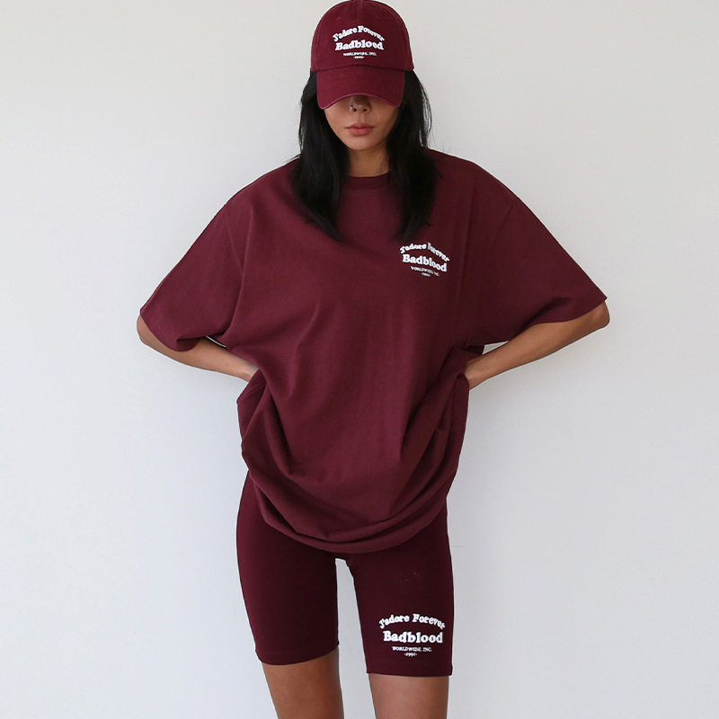 Badblood Casual Shorts Suit 2024 New Women's Summer Matchinging Complete Set of Fashionable Loose Three-Piece Set