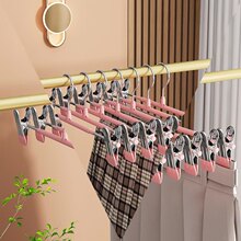 不锈钢无痕裤架家用衣柜挂裤子衣架jk裙夹防滑晾晒可伸缩裤夹子11