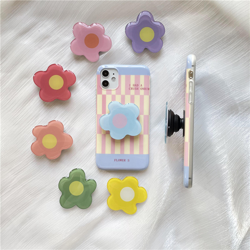 15g Weight Mobile Phone Universal Applicable Brands Folding Bracket Classification Plastic Material Flower Pattern Cute Style Flower Plastic Cute Mobile Phone Universal Folding Bracket 3