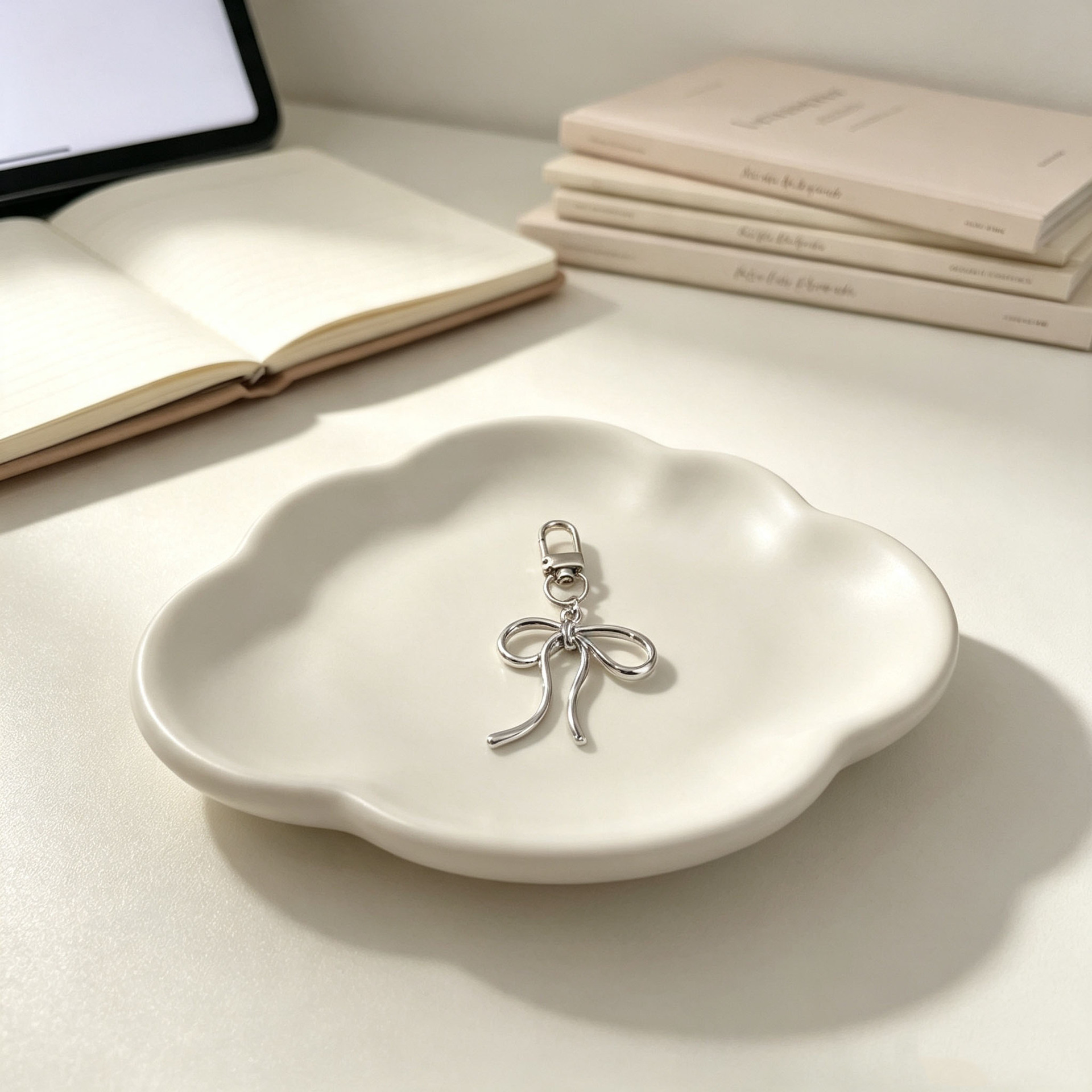 Nuevo estilo di-ins estilo coreano arco de perla amor colgante llavero accesorios de bolsos colgantes de teléfonos móviles
