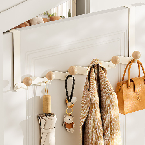 【Dropshipping】Door Hook, Bedroom Posture Hook, No-Hole Mountable Clothes Organizer, Wall-Hanging Clothes Rack for Wardrobe