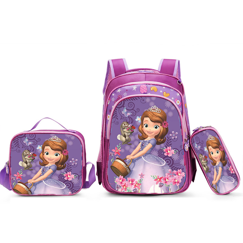 Nuevo Kpop América del Sur 16 pulgadas tres piezas juego de tirón para niños 3D brujas caza mochila de hombro para estudiantes doble espalda