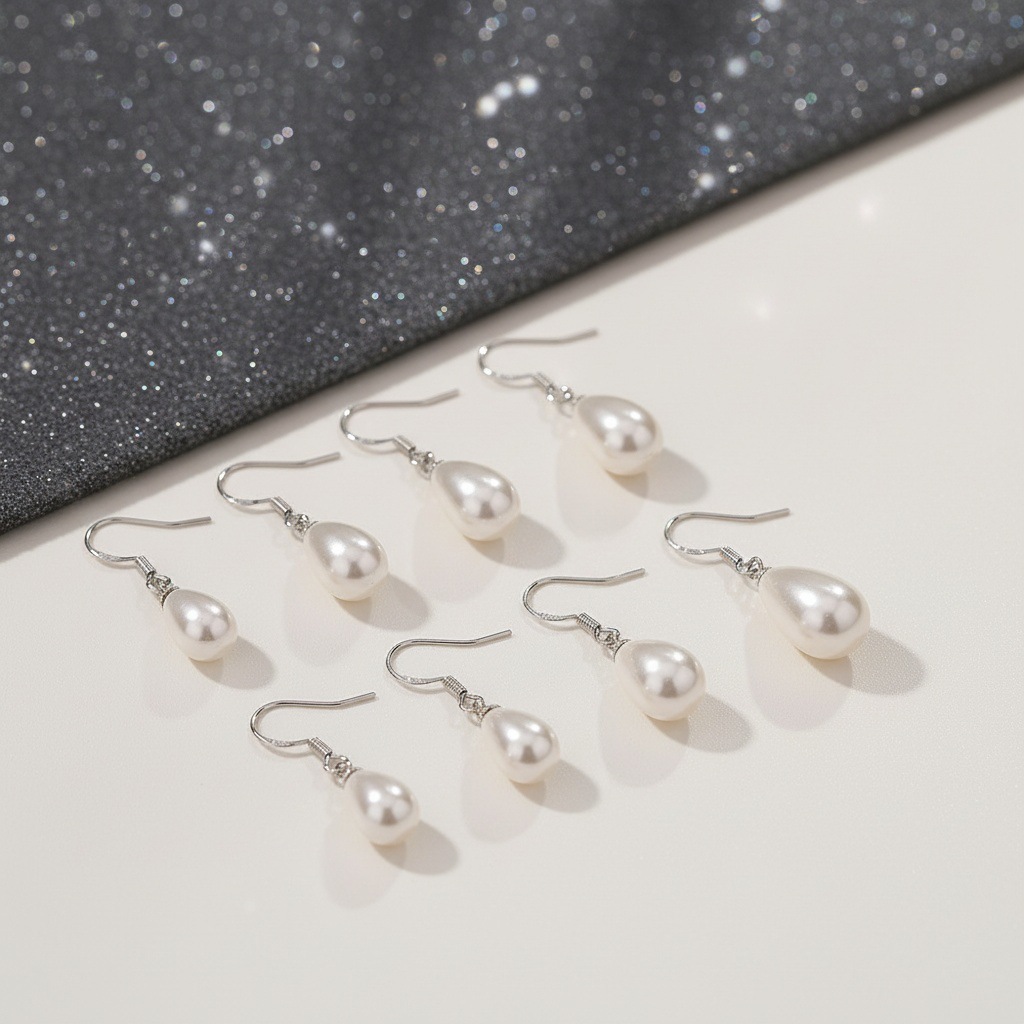 Japanese and Korean Minimalist Pearl Earrings for Women, Vintage Water Drop Style, High-End Elegant Earrings, Niche Design Earrings, New Trendy Style