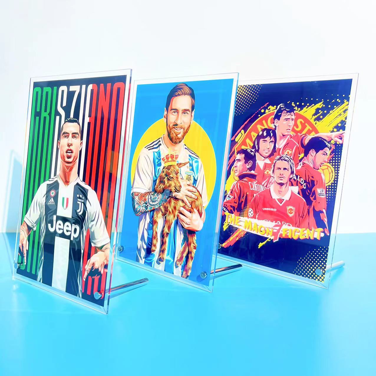 C romassey Qatar Copa del Mundo estrella futbol decoración foto marco álbum hecho a mano cartel escritorio stand-up Jewelry