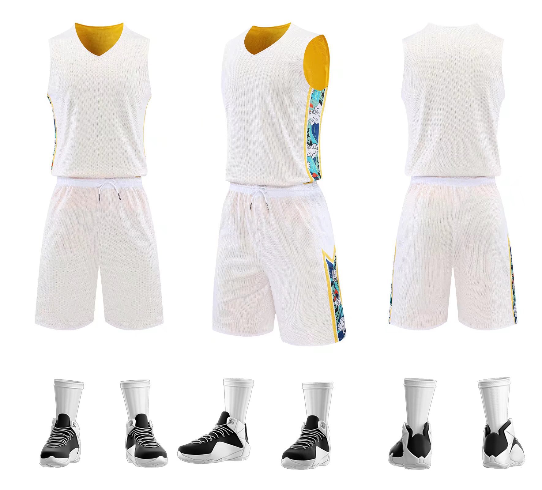 National tide double-sided 2022 new basketball suit men's summer printing breathable club team uniform women a generation of hair