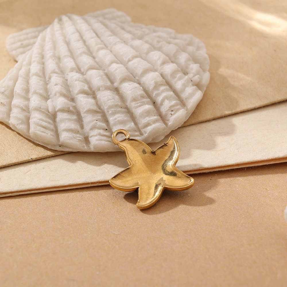 4g Weight Pendant Jewelry Making Type Charms Classification 1 Piece Quantity 304 Stainless Steel Material Shell Pattern All Seasons Season Polished Finish Plating Design Beach Style 1 Piece 304 Stainless Steel Shell Polished Pendant Charms 32