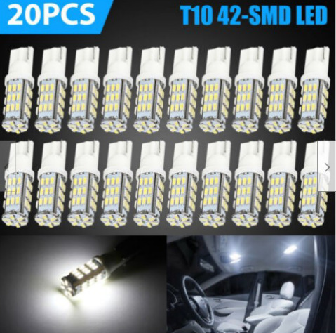 T10-42 램프 화이트 라이트 20 팩