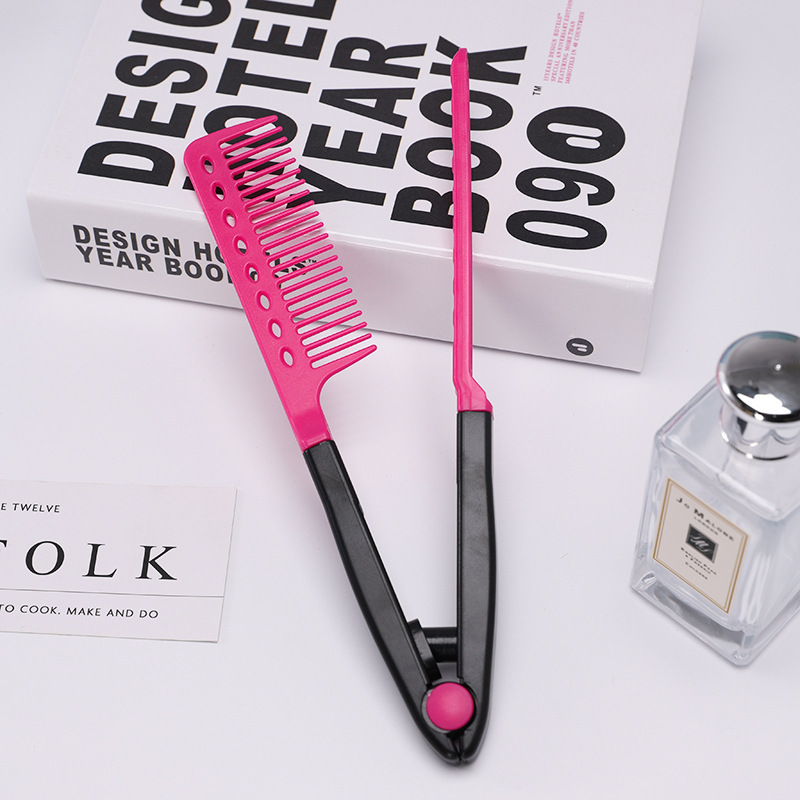 ヘアスプリントコーム、ポータブルV字型コーム、ストレート、カール、折りたたみヘアコーム、スタイリングストレートヘアコーム、外国貿易輸出専用|undefined