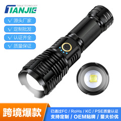 国境を越えた人気の強力な光懐中電灯 XHP70.2 非常に明るい USB 充電式デジタル ディスプレイ ズーム長距離高出力懐中電灯