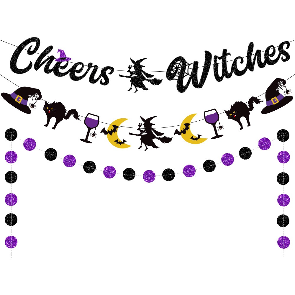 Amazon nuevo tema de la Bruja de Halloween decoración tire bandera bar Haunted House Party decoración tire bandera