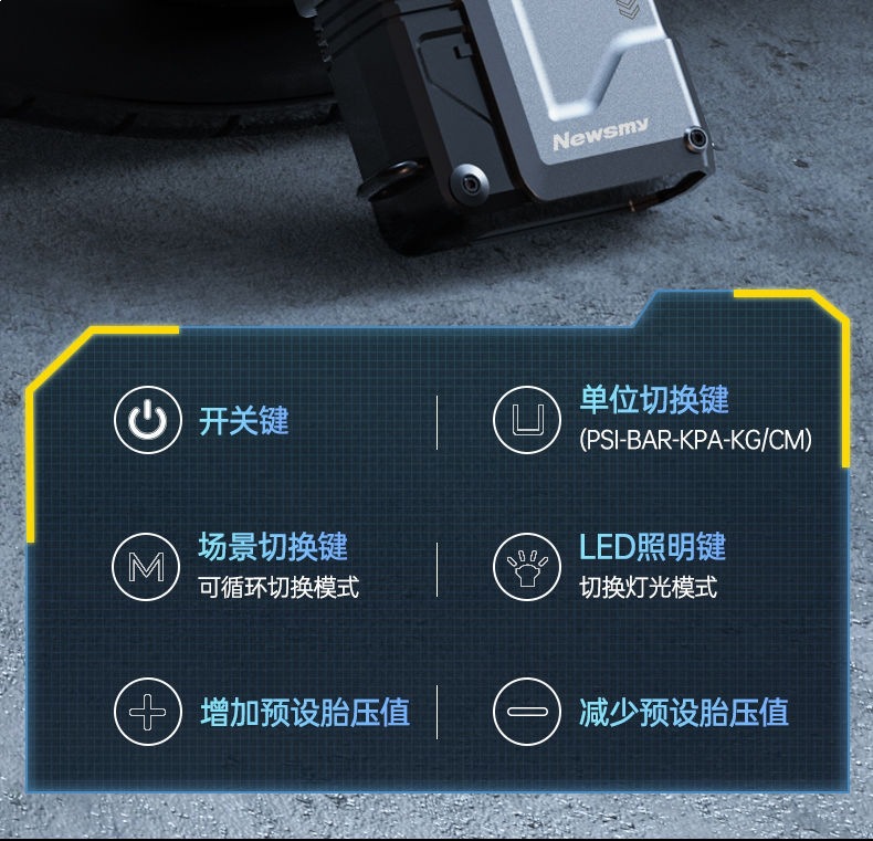Newman Car Emergency Starting Power Supply, Dual-Purpose Car Air Pump, Multi-Functional All-In-One Device, Large-Capacity Power Booster