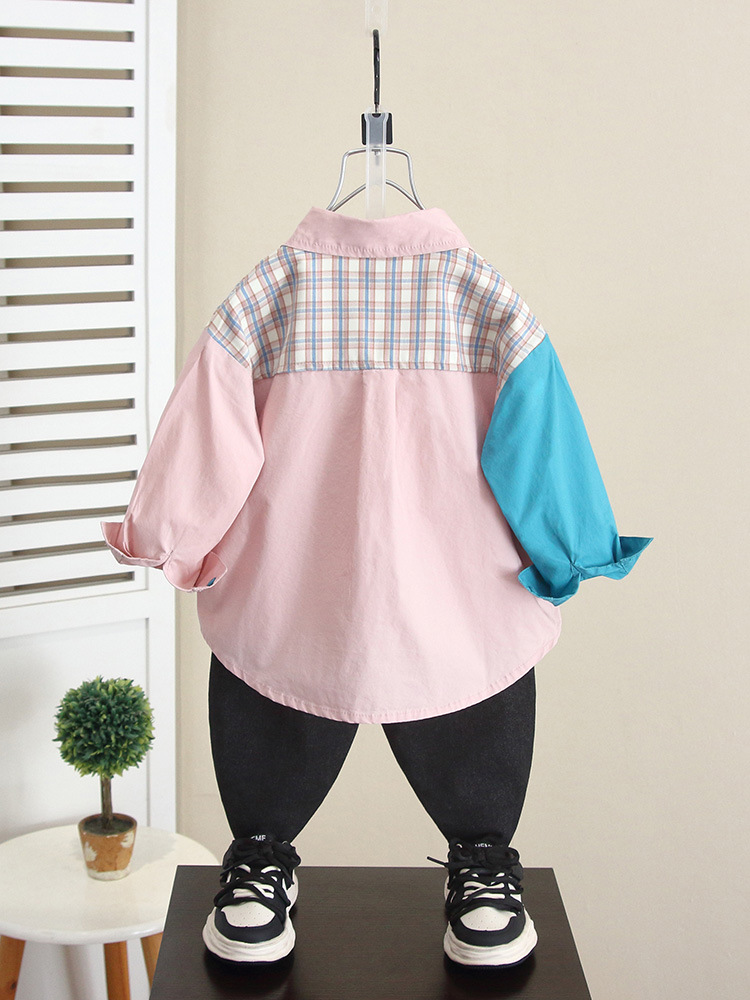 6239 Chaqueta de camisa para niños 2025 otoño nuevo estilo camisa casual de manga larga para niños primavera y otoño cardigan para niños marea