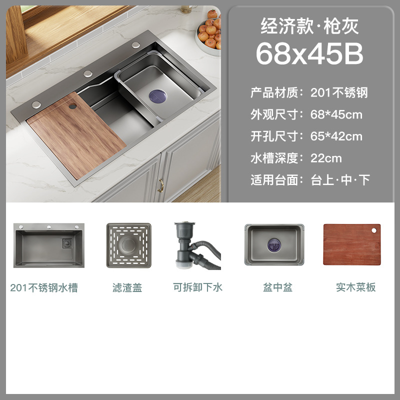 Feiyu cascada fregadero grande cocina de una sola ranura de acero inoxidable 304 hecho a mano de verduras lavabo fregadero bajo encimera cuenca hogar