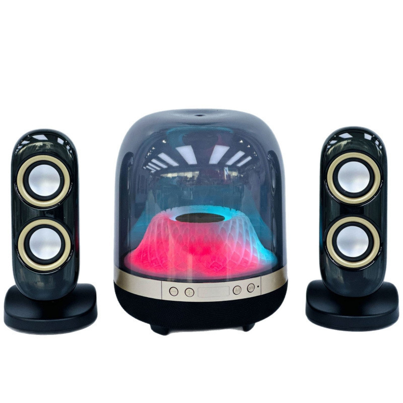 Liu Li 第 4 世代 Bluetooth スピーカー RGB ライト ガラス透明デスクトップコンピュータ高品質サブウーファーワイヤレスサウンド|undefined