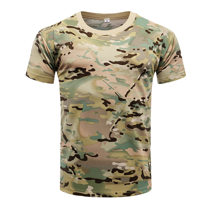 summer quick dry camouflage travel tactics breathable T-shirt with a…