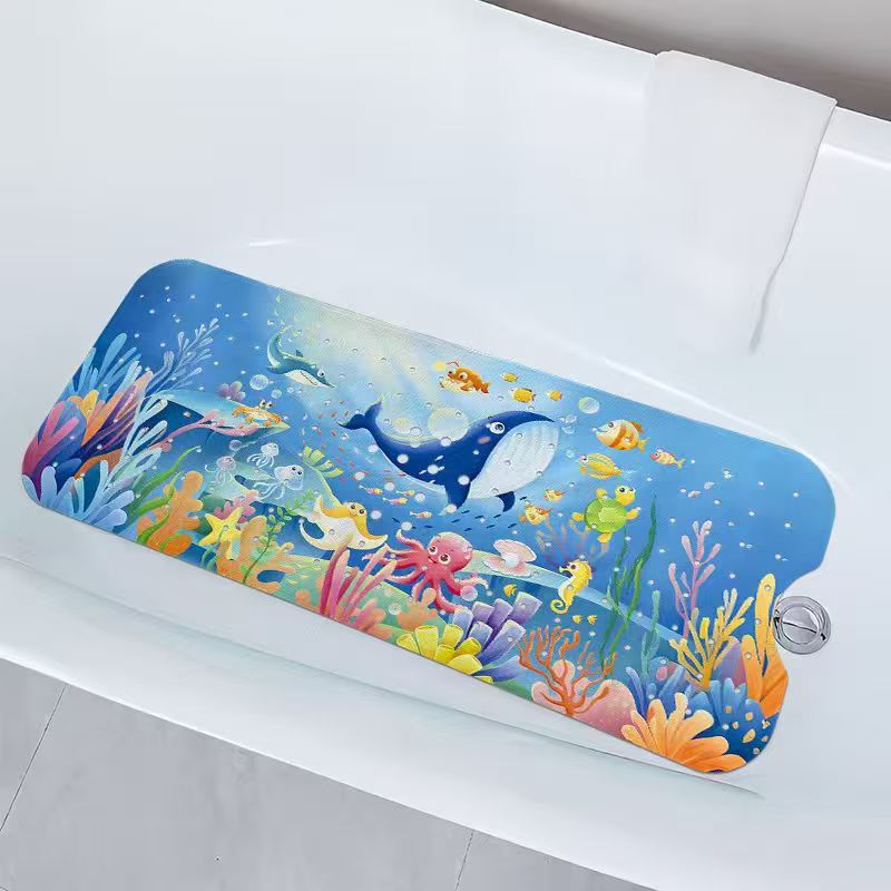 Alfombrilla antideslizante para baño con diseño de océano de dibujos animados para niños de Amazon, alfombrilla antideslizante para piscina, baño, alfombrilla antideslizante