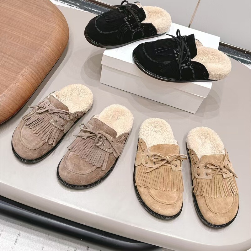 2026 winter warm cotton shoes, fleece-lined and thickened, casual moccasin-style slip-on shoes, wool-lined closed-toe slippers for women 2026 winter warm cotton shoes, fleece-lined and thickened, casual moccasin-style slip-on shoes, wool-lined closed-toe slippers for women