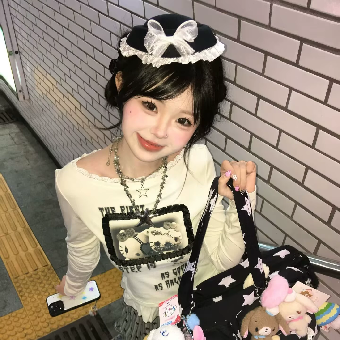 Милая крутая сексуальная шляпа с бантом, женский милый головной убор в консервативном стиле, простая униформа jk, купольная шляпа, заколка для волос