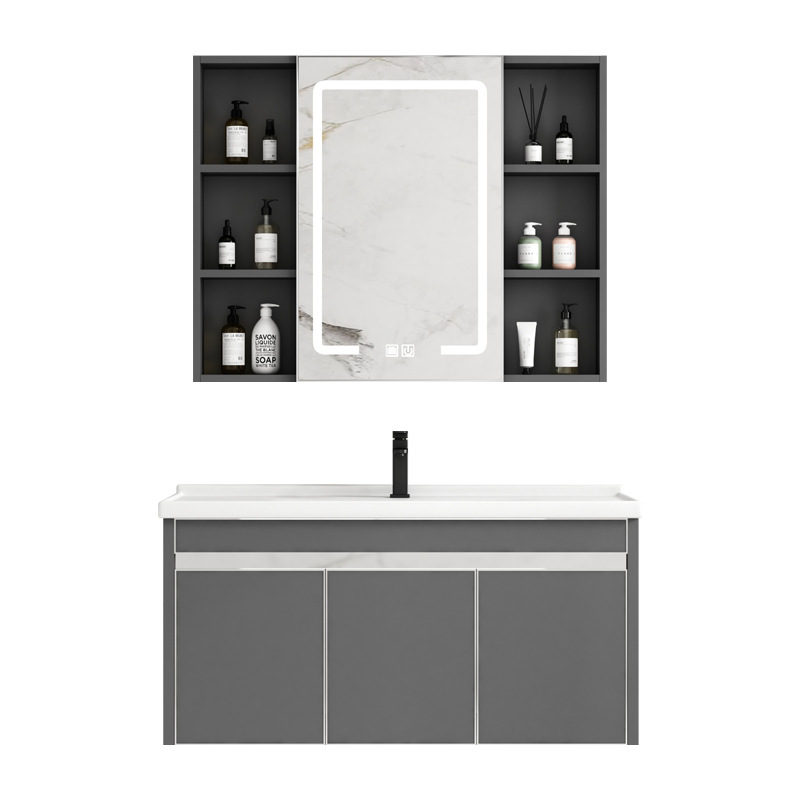 Acero inoxidable panal de panal gabinete de baño gabinete combinado lavabo de cerámica integral lavabo de mano