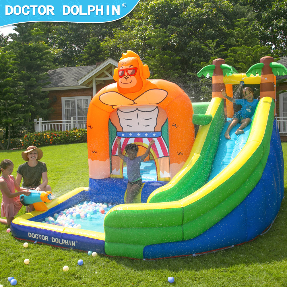 Doctor Dolphin | Pequeño hogar Castillo gorila tema Castillo infantil Fiesta infantil saltando cama inflable