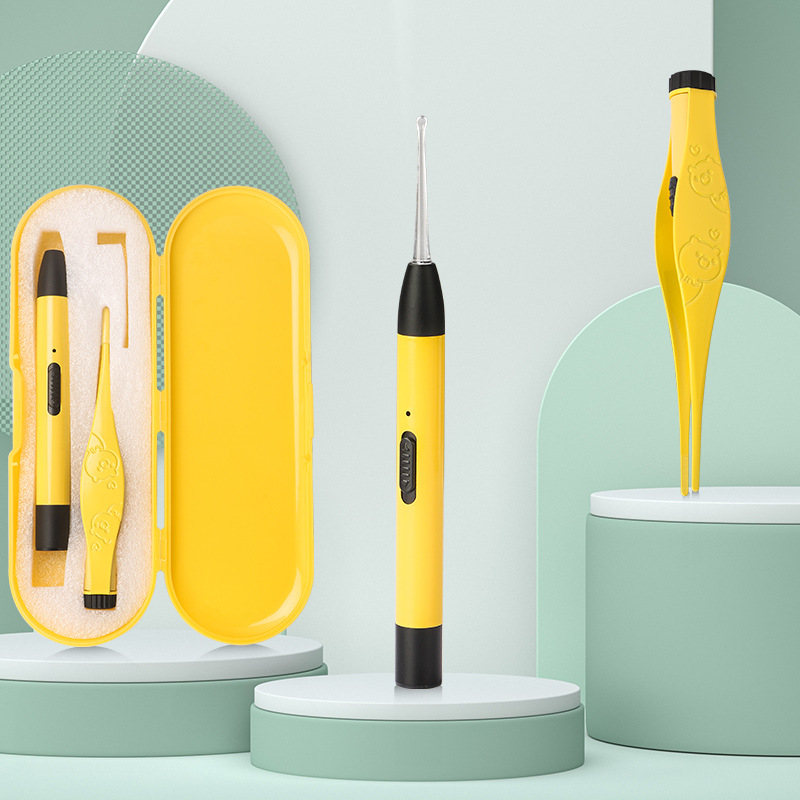 USB charging ear spoon set, new model with light-emitting ear spoon for visual ear cleaning tool, children's ear spoon