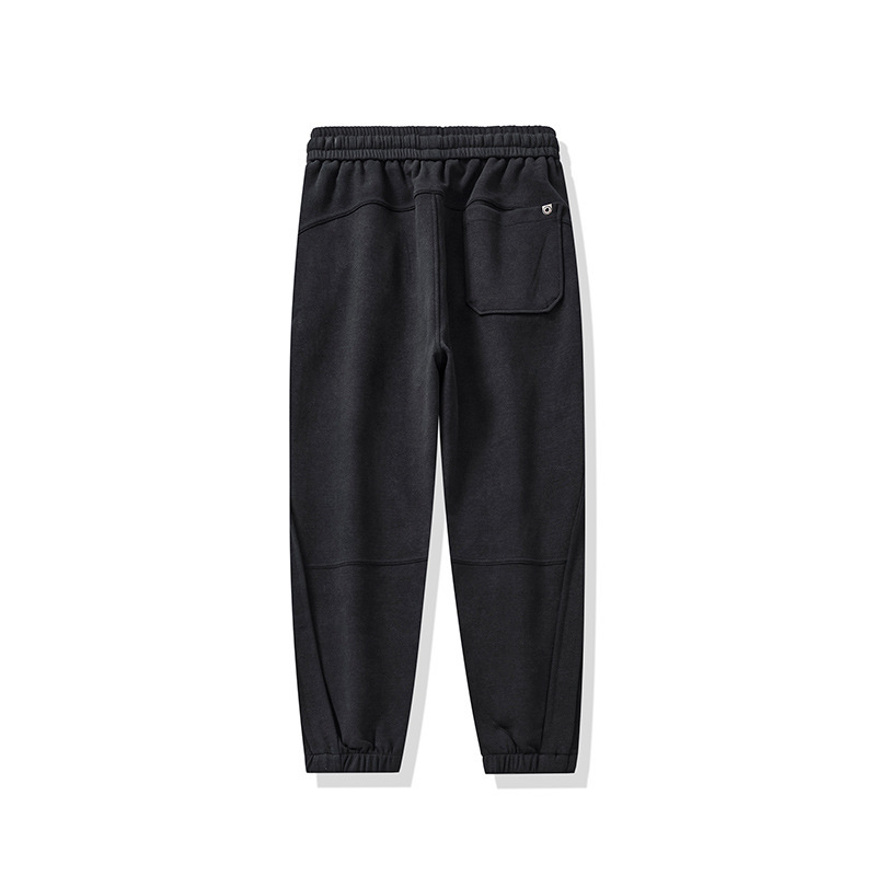 2025 otoño y invierno nuevos pantalones negros para hombres sueltos pantalones deportivos casuales de cintura elástica de tamaño grande con etiquetas colgantes image 6